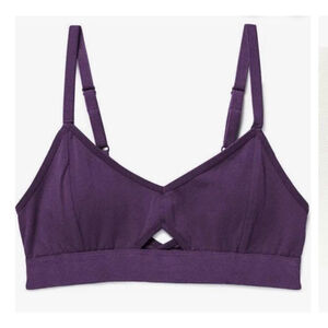 Richer Poorer Womens Fig Purple Cut Out Bralette, Size Large